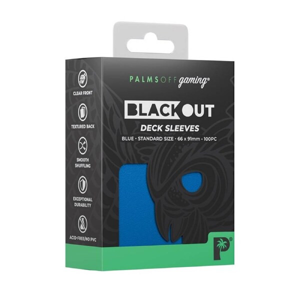 Palms Off Gaming - Blackout Deck Sleeves 100pk - Standard Size - Blue