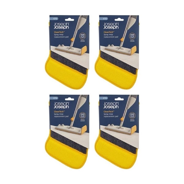4PK Joseph Joseph CleanTech Spray Mop Replacement Scourer Pad Microfibre