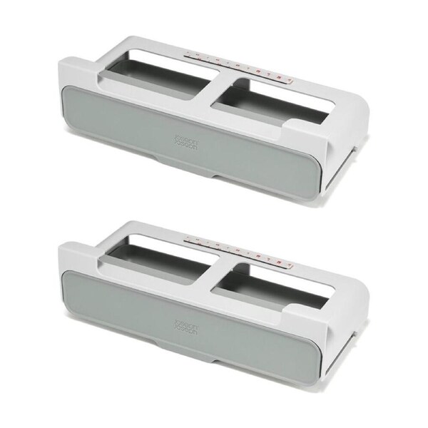 2PK Joseph Joseph CupboardStore Under Shelf Spice Rack Kitchen Organiser Stone