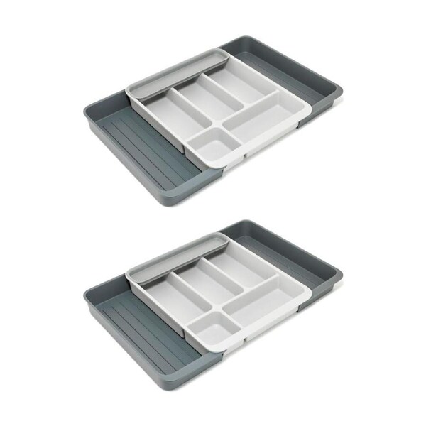 2PK Joseph Joseph DrawerStore Expanding Cutlery Tray Kitchen Storage Stone