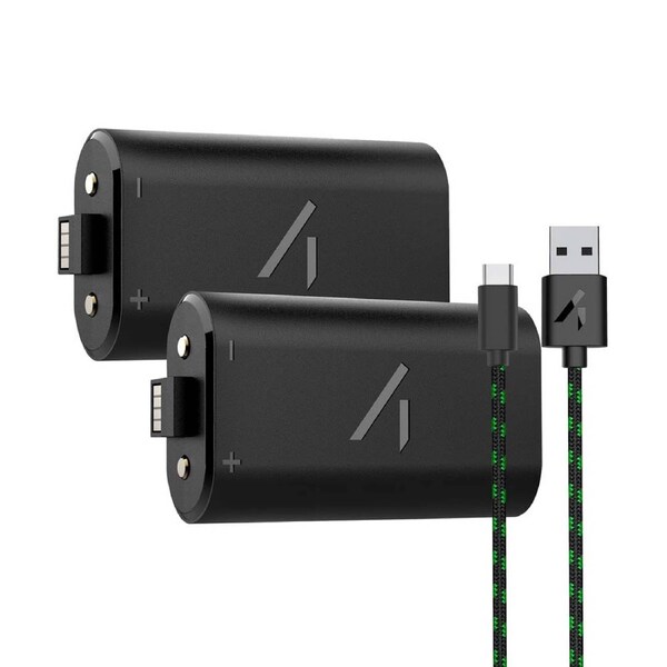 4Gamers - Xbox Wireless Controller Twin Play & Charge High Capacity Battery Packs - Black