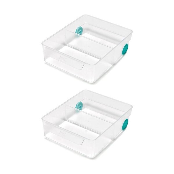 2PK Joseph FridgeStore Extra Large Fridge Storage Caddy On Wheels Clear
