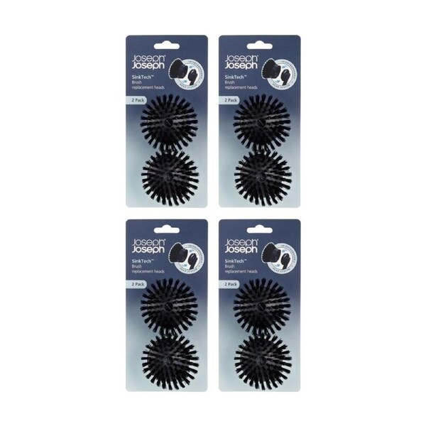 4x 2pc Joseph Joseph SinkTech Pan Scraper Brush Replacement Heads Graphite