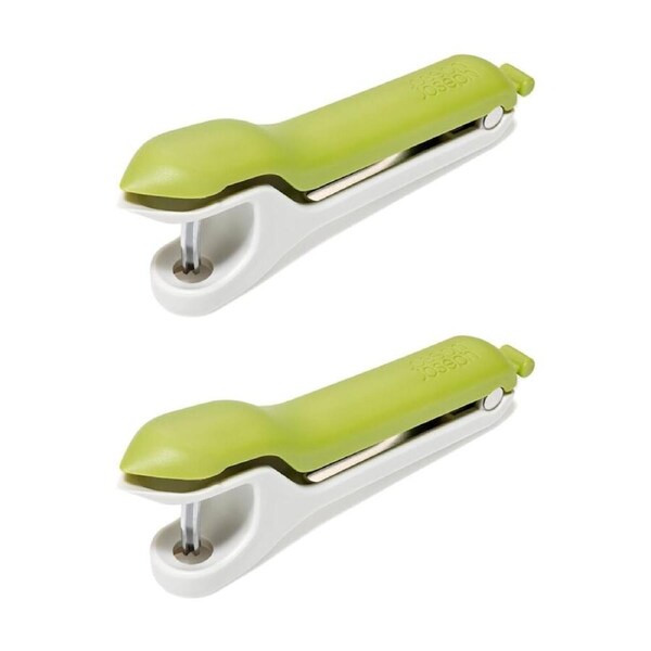 2PK Joseph Tweezy 2-in-1 Pitter and Huller Kitchen Utensil Stone/Green