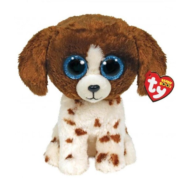 TY Beanie Boos Regular Muddles the Brown and White Dog Plush