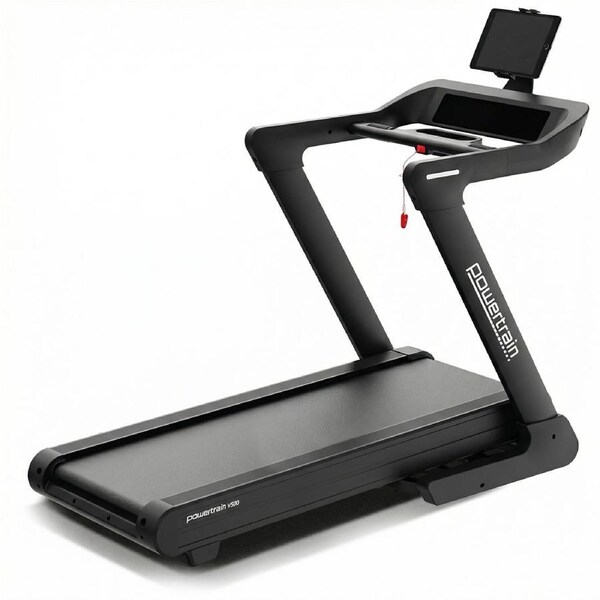 Powertrain V500 Treadmill 3HP Electric Foldable Running Machine with Automatic Incline, Bluetooth & Wide Running Deck