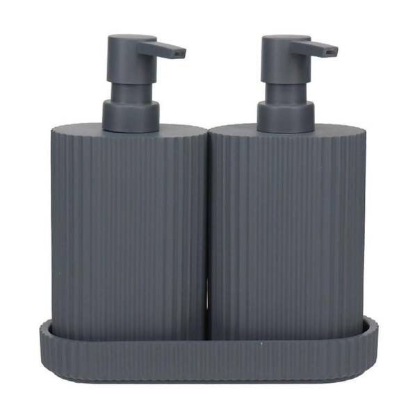Eco Basics Wash Station Duo Soap Dispenser Resin Plastic Bathroom - Graphite