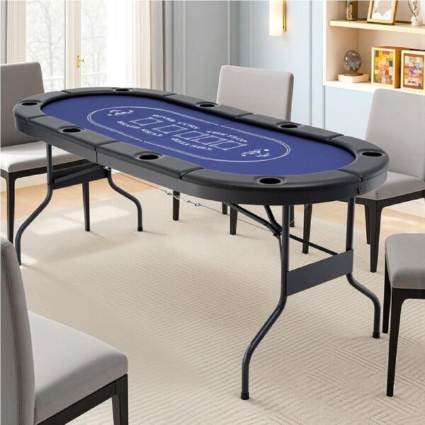 Poker Game Table Folding Poker Table 8 Player 1.8M 8-Player Table Top Cardboard