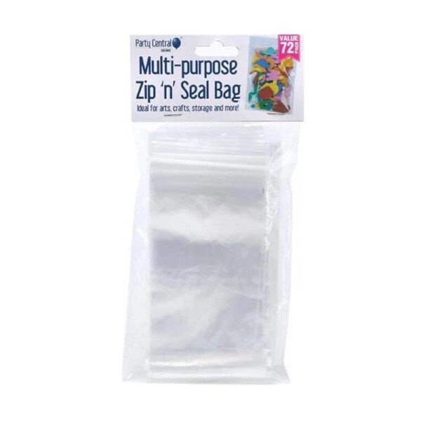 Deal365 72pcs Small Bags Plastic Clear Baggie Grip Zip Lock Resalable Zipper