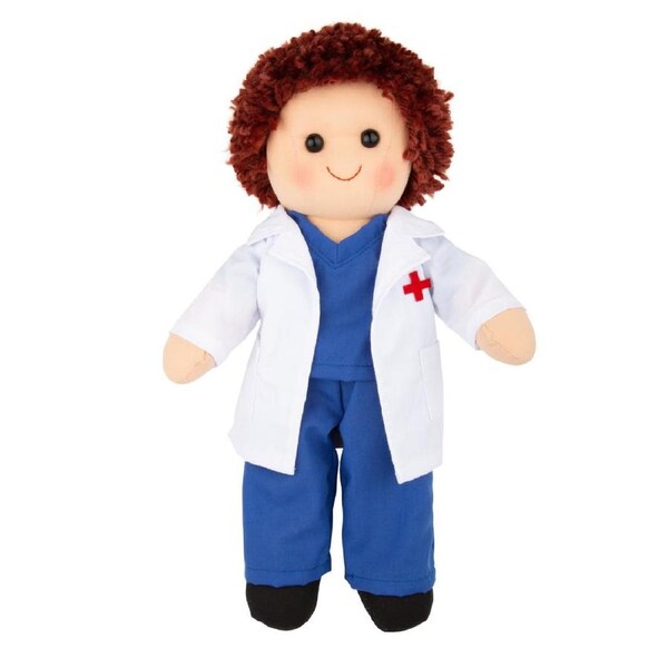 Hopscotch Lovely Soft Rag Doll Dr Derek Boy Dressed Doll Large 35cm