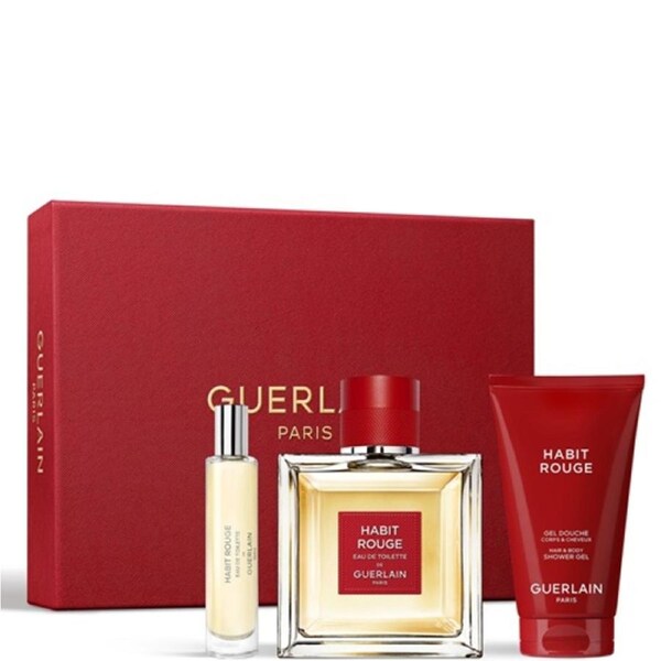 GUERLAIN HABIT ROUGE 100ML GIFT SET EDT 3PC FOR MEN BY GUERLAIN