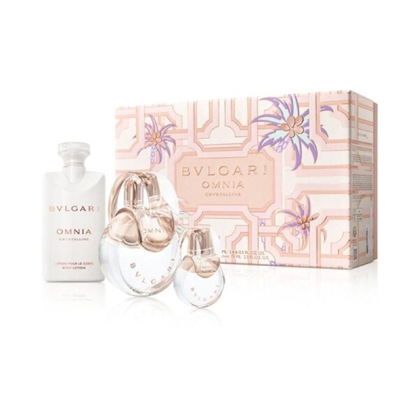 BVLGARI OMNIA CRYSTALLINE 100ML GIFT SET EDT 3PC FOR WOMEN BY BVLGARI