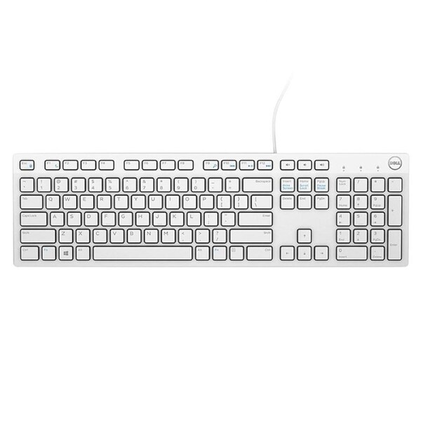 Dell KB216 Wired Multimedia Keyboard - White (580-ADME)