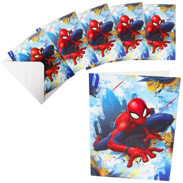 Mini Spiderman Birthday Cards and Envelopes (Pack of 6)
