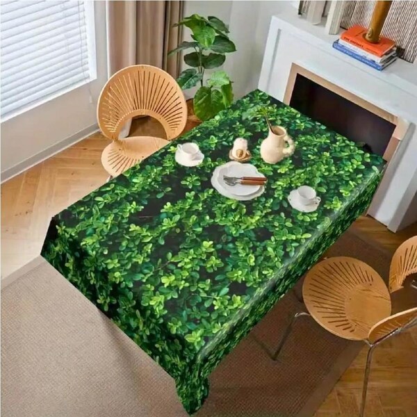 Green Leaves Table Cover 138×275cm