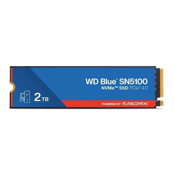 Sandisk WD Blue SN5100 NVMe SSD - 2TB, M.2 2280, PCIe Gen4, Read 7100MB/s, Write 6700MB/s, 1000K/1300K IOPS, TBW 900, 5yr Warranty