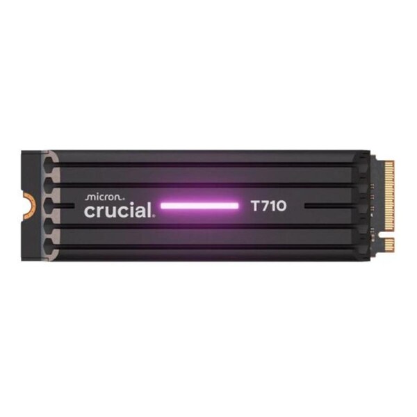 Crucial T710 2TB PCIe Gen5 NVMe 2280 SSD w Heatsink - 14500/13800 MB/s R/W 1200TBW 2.3M IOPs 1.5M hrs MTTF with DirectStorage for Intel & AMD 5yrs