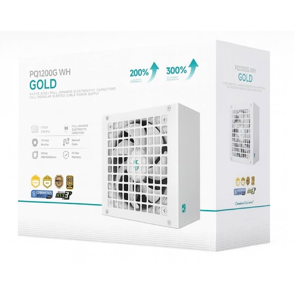 DeepCool PQ1200G WH 1200W Gamer Storm 80+ Gold/Cybenetics Fully Modular ATX