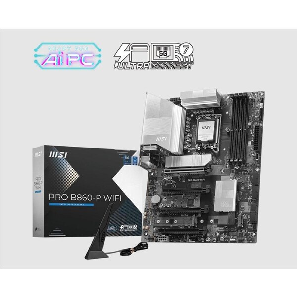 MSI PRO B860-P WIFI, INTEL B860, 4x DDR5 256GB, 1x HDMI, 4x PCI-E x16, 3x M.2, 4x SATA, 8x USB 2.0, Intel Wi-Fi 7