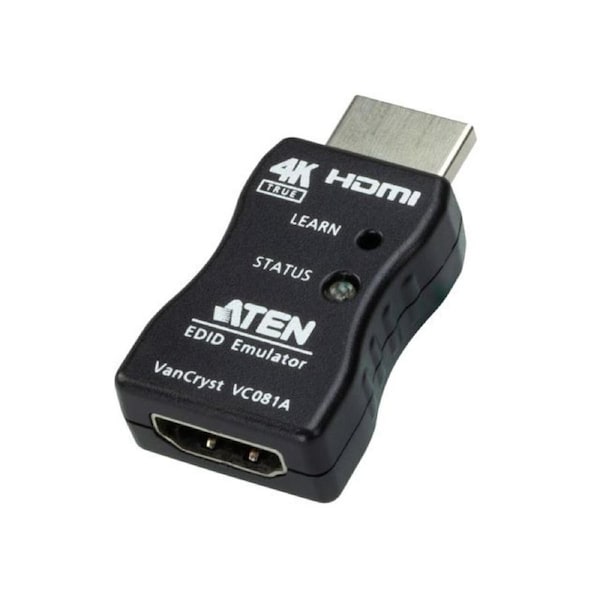 Aten VC081A True 4K HDMI EDID Emulator Adapter, Superior video quality up to 3840 x 2160 @ 60Hz (4:4:4), LED indicators, Powered by HDMI Source