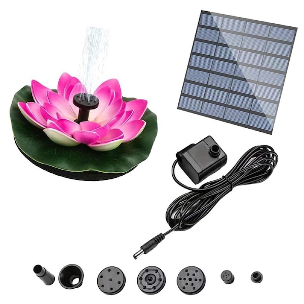 Water Fountain with Lotus Leaf Solar Bird Bath Fountain Pump Lotus Shaped Solar