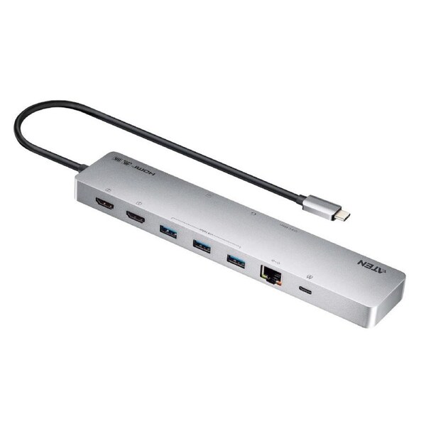 Aten 11-in-1 USB-C Multiport Dock with Power Pass-Through, 2x HDMI, 2x USB-C (1