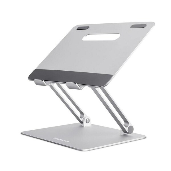 Simplecom CL520 Adjustable Aluminium Ergonomic Riser Stand for Laptop MacBook, Adj 15cm, Tilt, 10'-17', 4kg, 0.9kg, Airflow, Anti-slip, Silver.