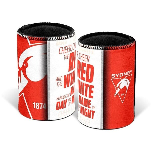 AFL Drink Stubby Cooler - Team Song - Sydney Swans - Can Cooler