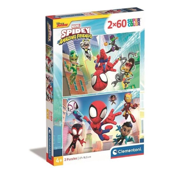 Marvel Spidey Clementoni Jigsaw Puzzle Super Color - 2 x 60 pieces