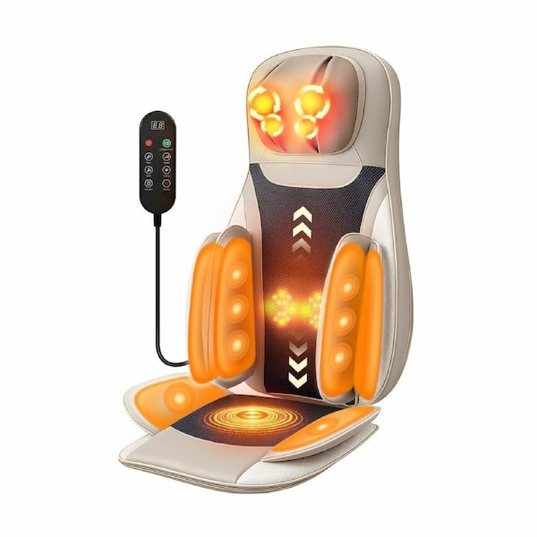 Full Body Massage Cushion Chair Electric Shiatsu Back Neck Massaging Seat Pad Kneading Rolling Vibration Heated Massager Home Remote Pillow Homasa