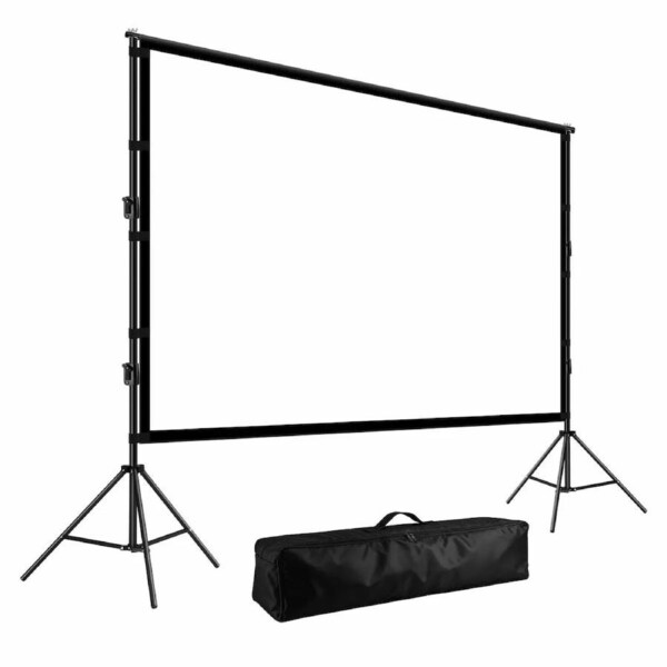 4K Projector Screen 120 Inch 16:9 Ultra HD Movie Foldable Portable Outdoor Home Office Cinema Theatre TV Front Rear Projection Tripod Stands Carry Bag