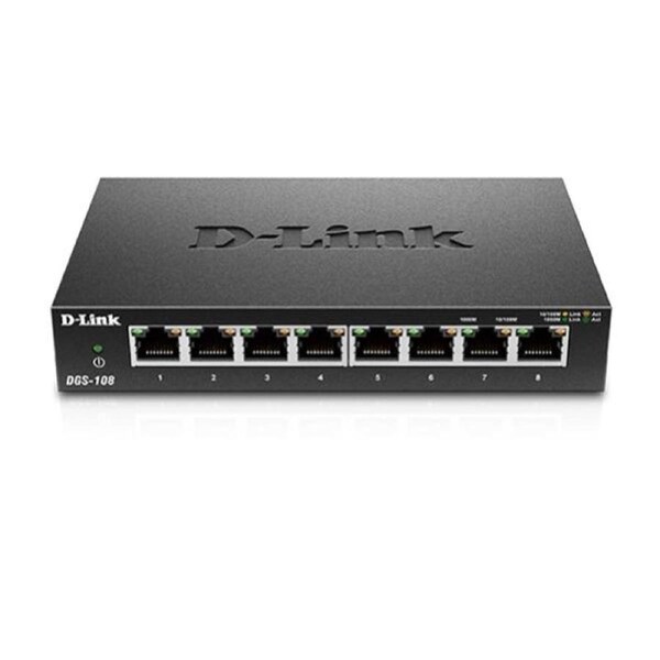 D-Link 8-Port Gigabit Unmanaged Desktop Switch with 8 RJ45 Ports