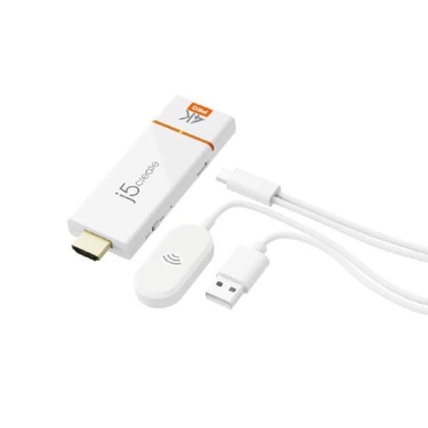 J5create JVAW76PRO ScreenCast 4K Wireless Display Adapter - Cast Laptop to TV. Supports Miracast AirPlay Chromecast Windows macOS iOS Android