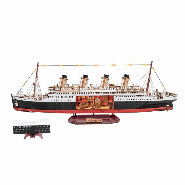 Rolife 1912 Eternal Atlantic Voyager 3D Wooden Puzzle - TGL02 - Titanic Memorial Model with LED Lights