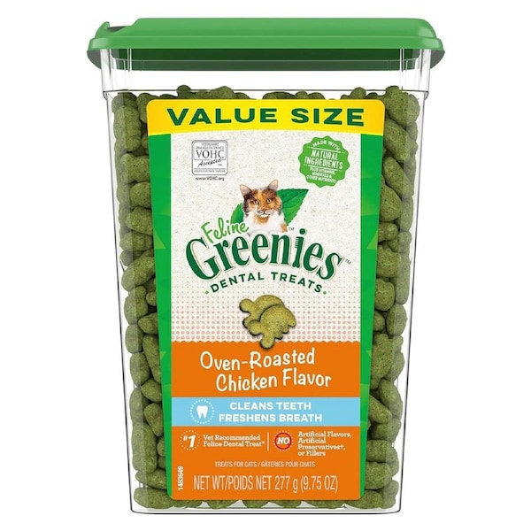 Greenies 277g Feline Dental Cat Treats - Oven-Roasted Chicken Flavour - CTG0200
