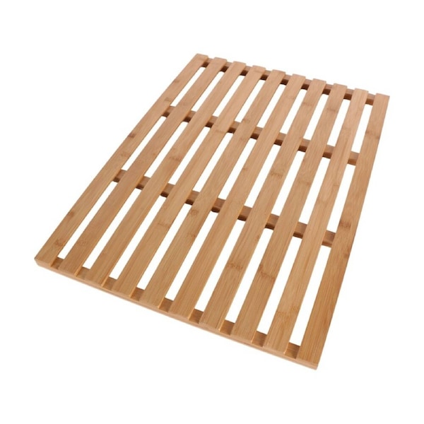 NF Living Square Bath Mat 62x45x2cm Bamboo Rectangle For Bathrooms - Natural