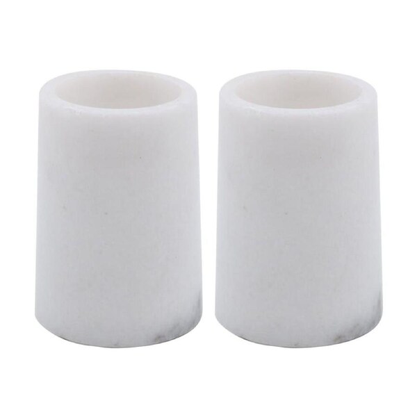 2PK NF Living Round Tumbler 7x10cm Marble For Bathrooms - White