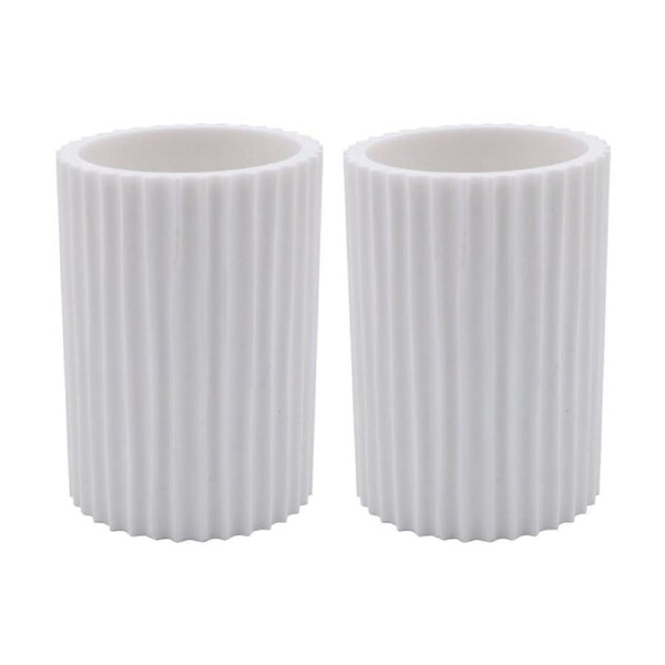 2PK NF Living Round Tumbler 7x11cm Polyresin For Bathrooms - White