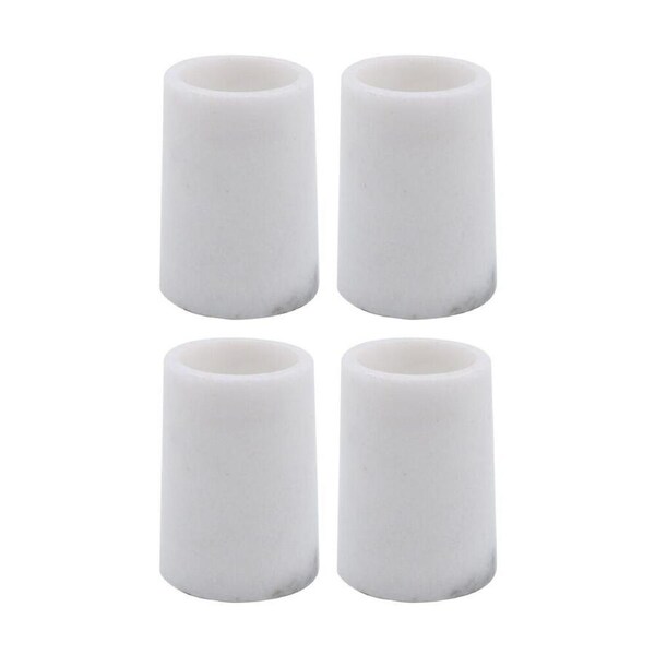 4PK NF Living Round Tumbler 7x10cm Marble For Bathrooms - White