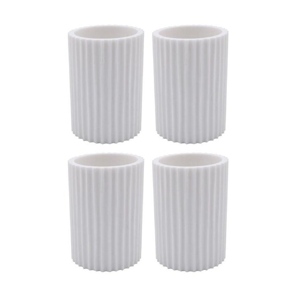 4PK NF Living Round Tumbler 7x11cm Polyresin For Bathrooms - White