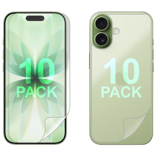 10 Set Soft PET Film Screen Protector for Apple iPhone 17 Front and Back Bulk