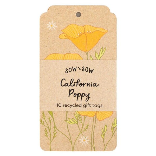 California Poppy Gift Tag - 10 pack - Sow 'n Sow