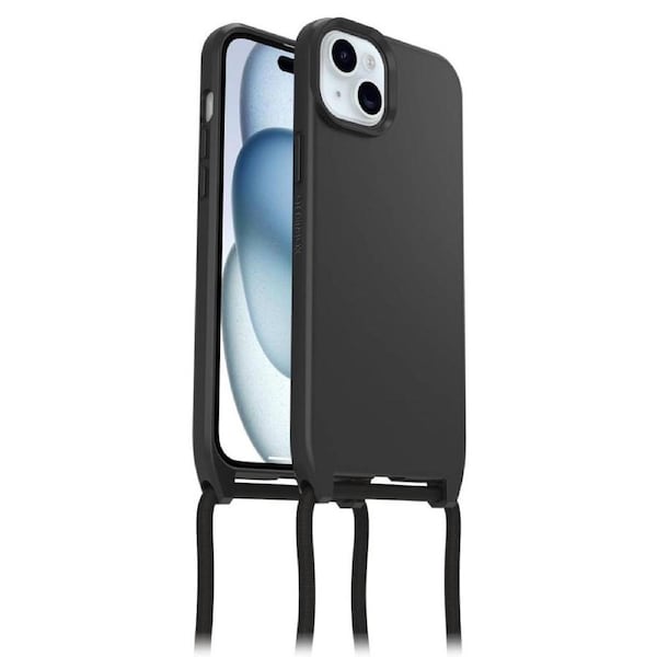 OtterBox React Necklace Lanyard Strap MagSafe Case (Suits iPhone 15 Plus/ 14 Plus) - Black