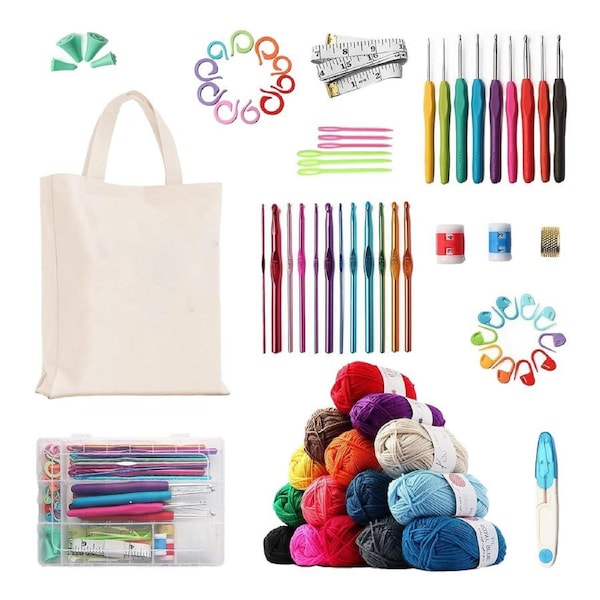 73PCS Knitting Sewing Kit Set with Needles Threads Scissors for Sewing Projects