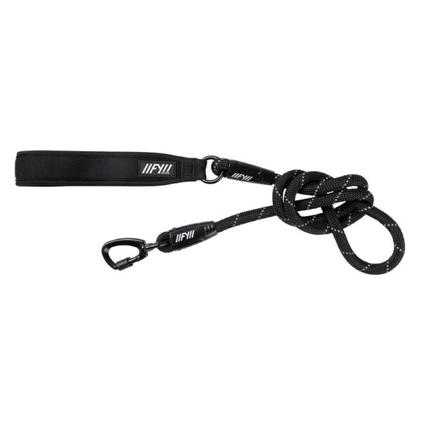 FuzzYard Active Rope Dog Lead Black 155cm Durable Walking