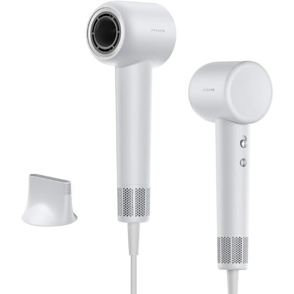 Dreame Hair Gleam Hair Dryer White, 110000 RPM High-Speed Brushless Motor, 200 Million Negative-Ion Hair Dryer with Magnetic Nozzle, Professional Blow Dryer with Constant Temperature Control