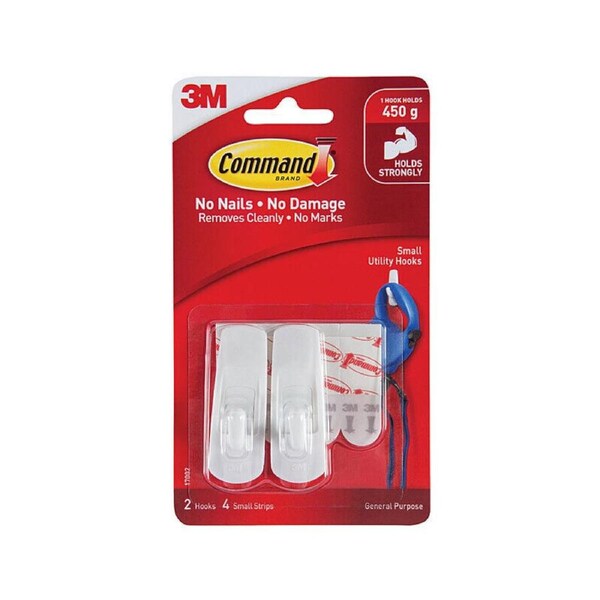 Command 17002 Small Hooks 2-Pack - Box of 6
