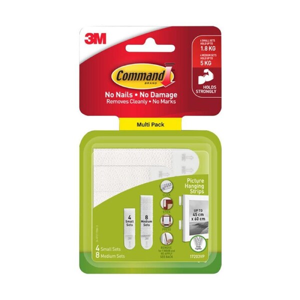 Command 17203 Small & Medium Picture Hanging Strips Value 12-Pack