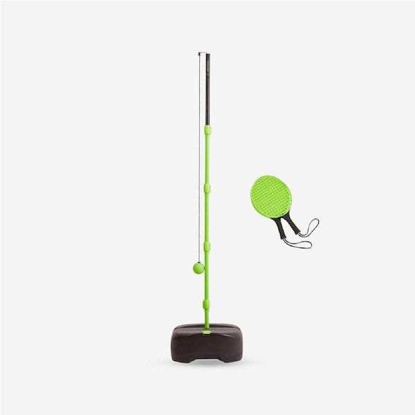 Decathlon Speedball Set Turnball (1 Post, 2 Rackets, And 1 Ball) Black/Yellow