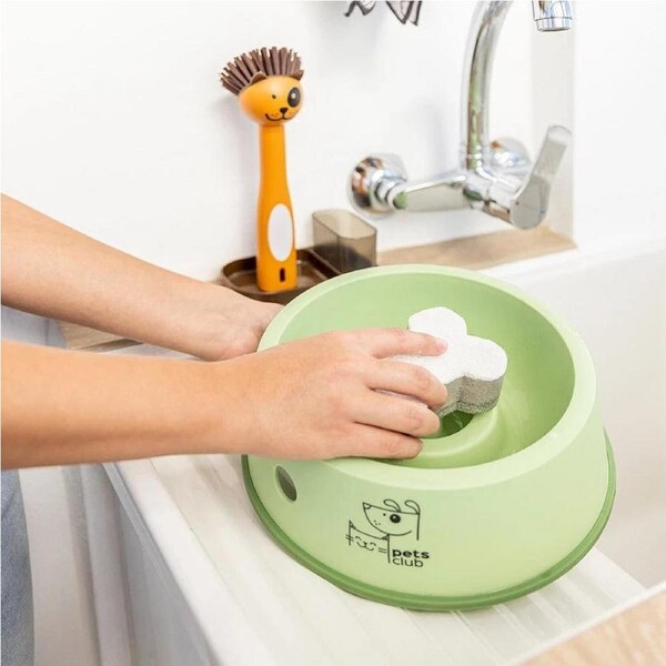 Vigar Pets Club Dog Sink Caddy Dish Brush/Scourer - 3Pc w/ Tray Holder Cleaner Set